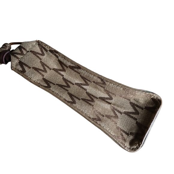 Y2K Shoulder Bag Baguette Clutch Beige Brown Monogram w/ Doggie Attached - Picture 6 of 9